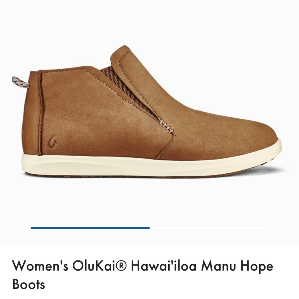 OluKai Women's Tan Manu Hope Ankle Boots